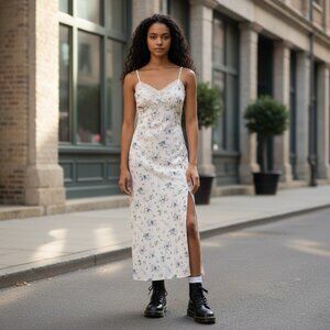 No Boundaries White Floral Maxi Dress